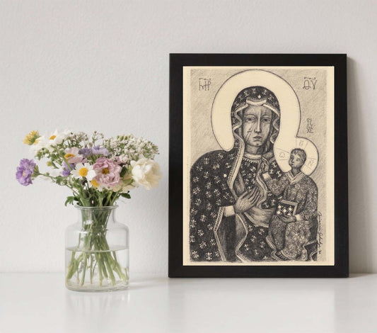 Our Lady of Czestochowa (B&W) Print