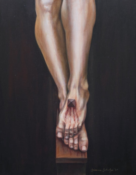 Crucified Feet Print