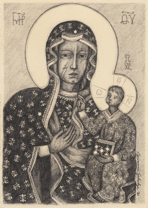 Our Lady of Czestochowa (B&W) Print